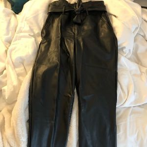 Vegan Leather Paperbag Pants